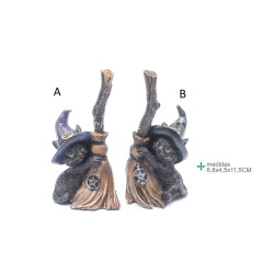 Gatos Mágicos com Vassoura e Pentagrama
