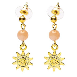 Sunstone earrings with golden sun