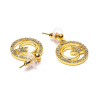 Earrings with a golden moon and star.