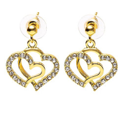 Pendientes de corazón dorados
