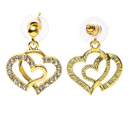 Gold heart earrings