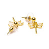 Earrings with golden dragonflies