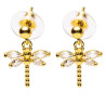 Earrings with golden dragonflies