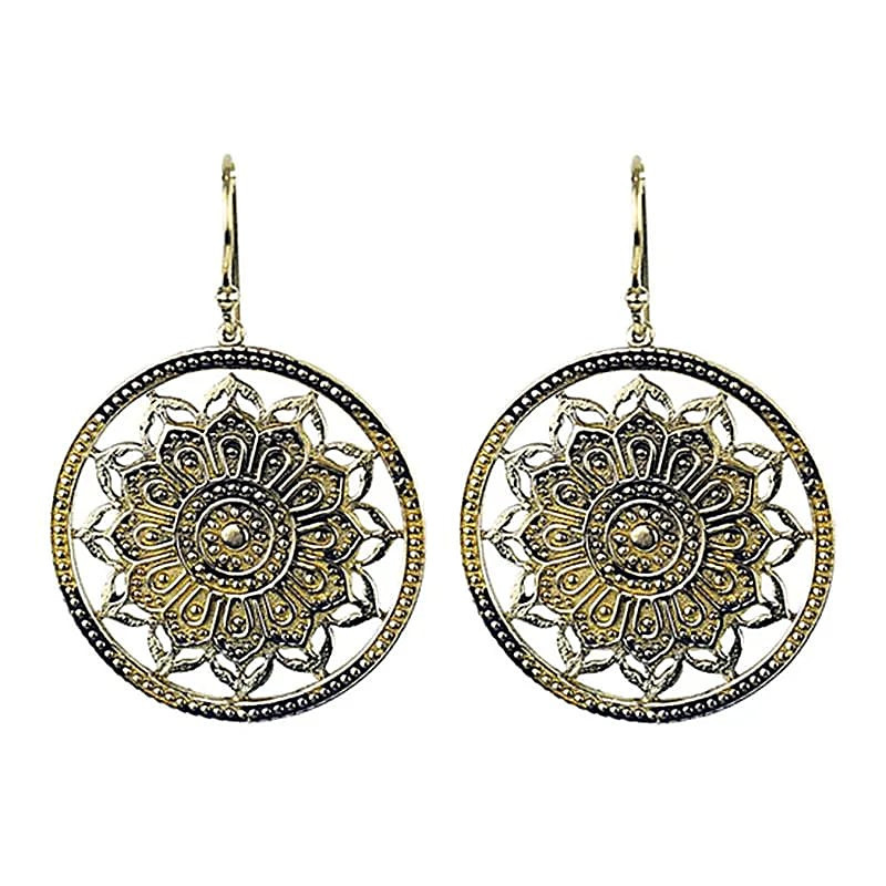 Brincos mandala lotto bronze dourado