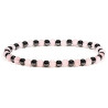 Pulsera de cuarzo rosa y hematita