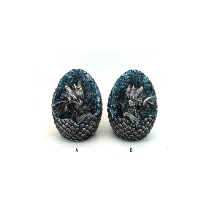 Dragon Egg with silver crystals
