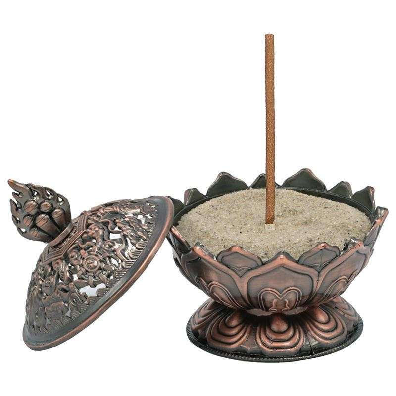 Queimador de incenso cor bronze 10x9 cm