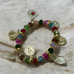 Pulseira Linha Cigana Multicolor com Berloques | Raiza