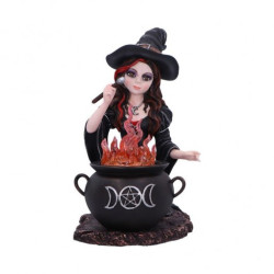 Althea – Bruja con Caldero en Resina – 16 cm