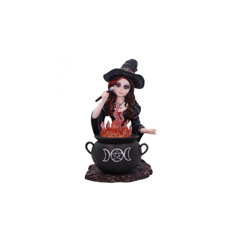 Althea – Bruxa com Caldeirão em Resina – 16 cm