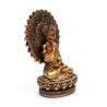 Buda tranquilizador con aura y trono