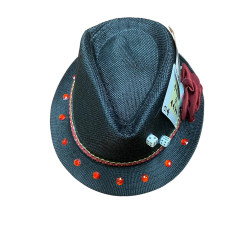 Sombrero negro con dados y baraja (CH01)