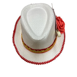 Sombrero Blanco con cuchillos y baraja de cartas (CH08)