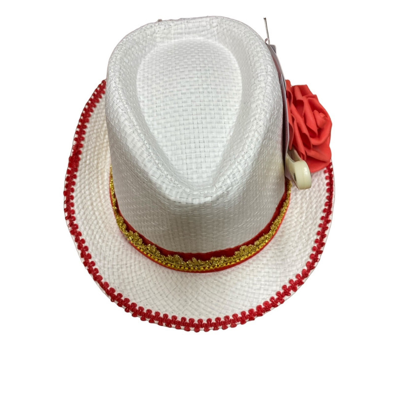 Chapeu Branco com navalhas e baralho (CH08)