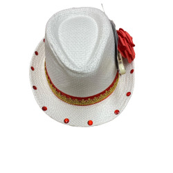 Chapeu Branco com navalhas e baralho 6,K,7 (CH11)